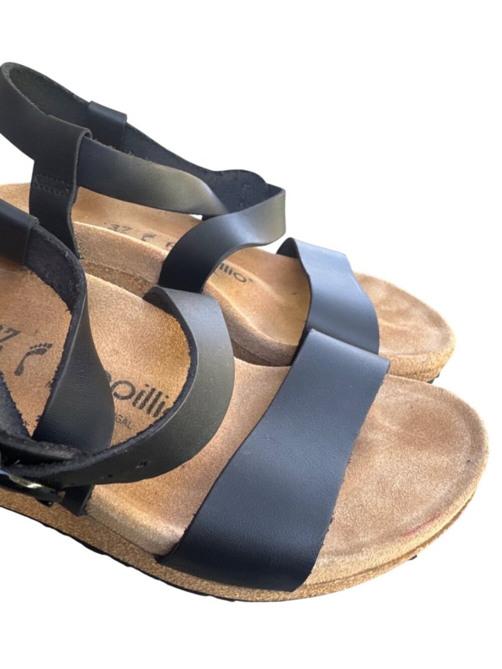 Papillio Birkenstock Soley Leather Wedge Sandal Black Womens EU 37 US 6 - Picture 7 of 14